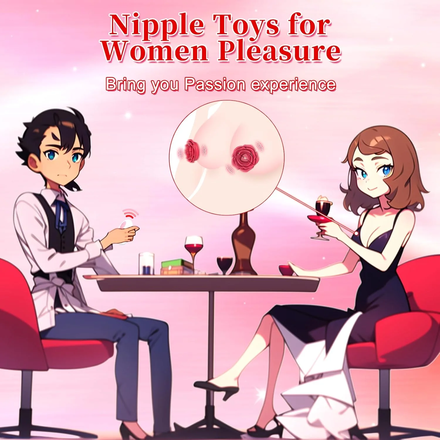 Rose Nipple Clamps Vibrator Sex Toys Remote Control Sex Toy - Image 4