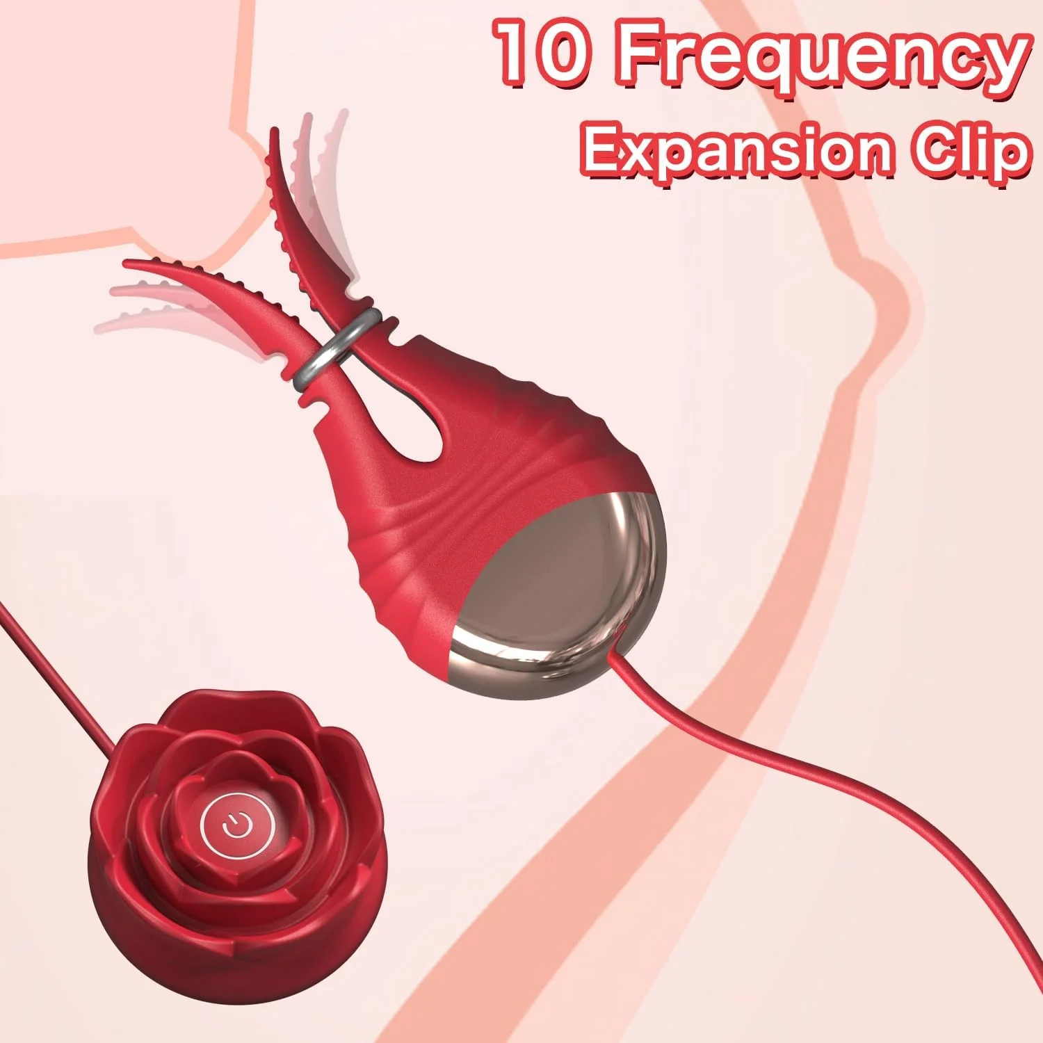 Rose-shaped 10 Vibration Nipple Clamps Set - Image 3