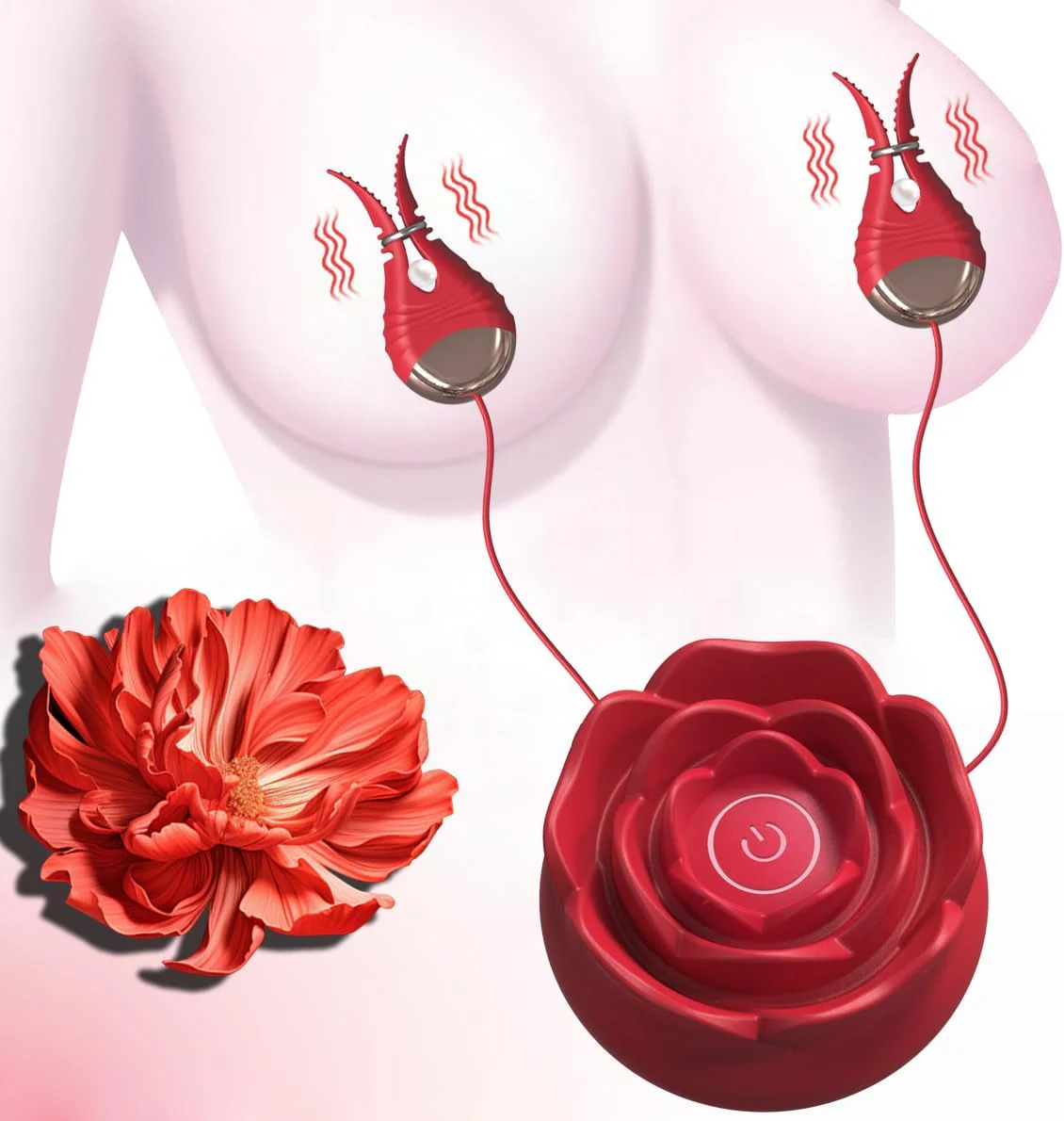 Rose-shaped 10 Vibration Nipple Clamps Set - Image 7