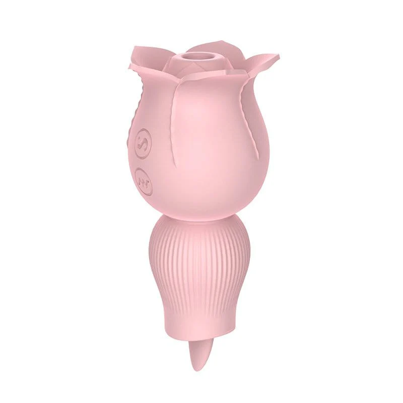 Rose Sucking and Tongue Vibrator 2 in 1 Rose Toy - Image 3