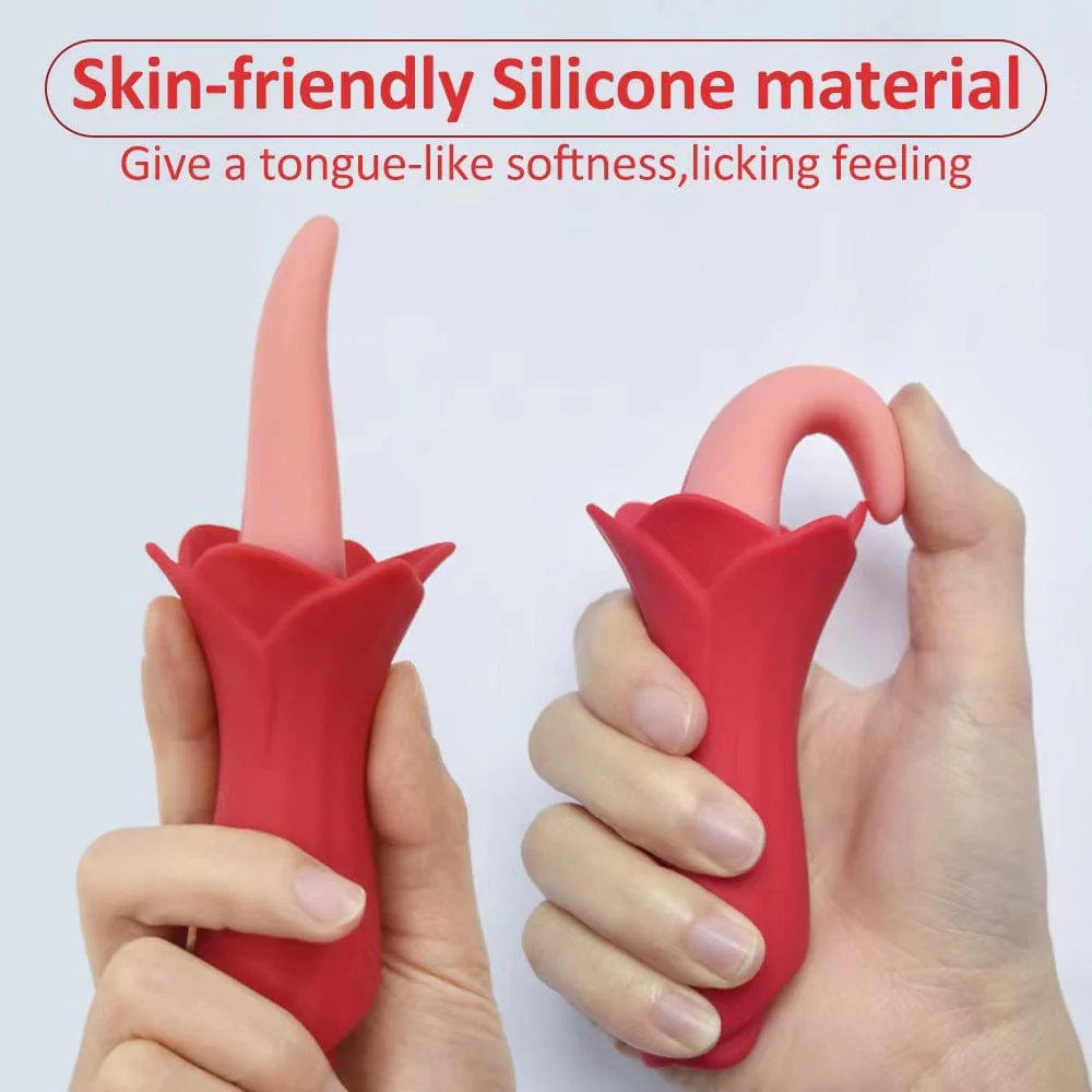 Rose Tongue Vibrating Stick Vaginal Licking Clitoris Stimulator - Image 4