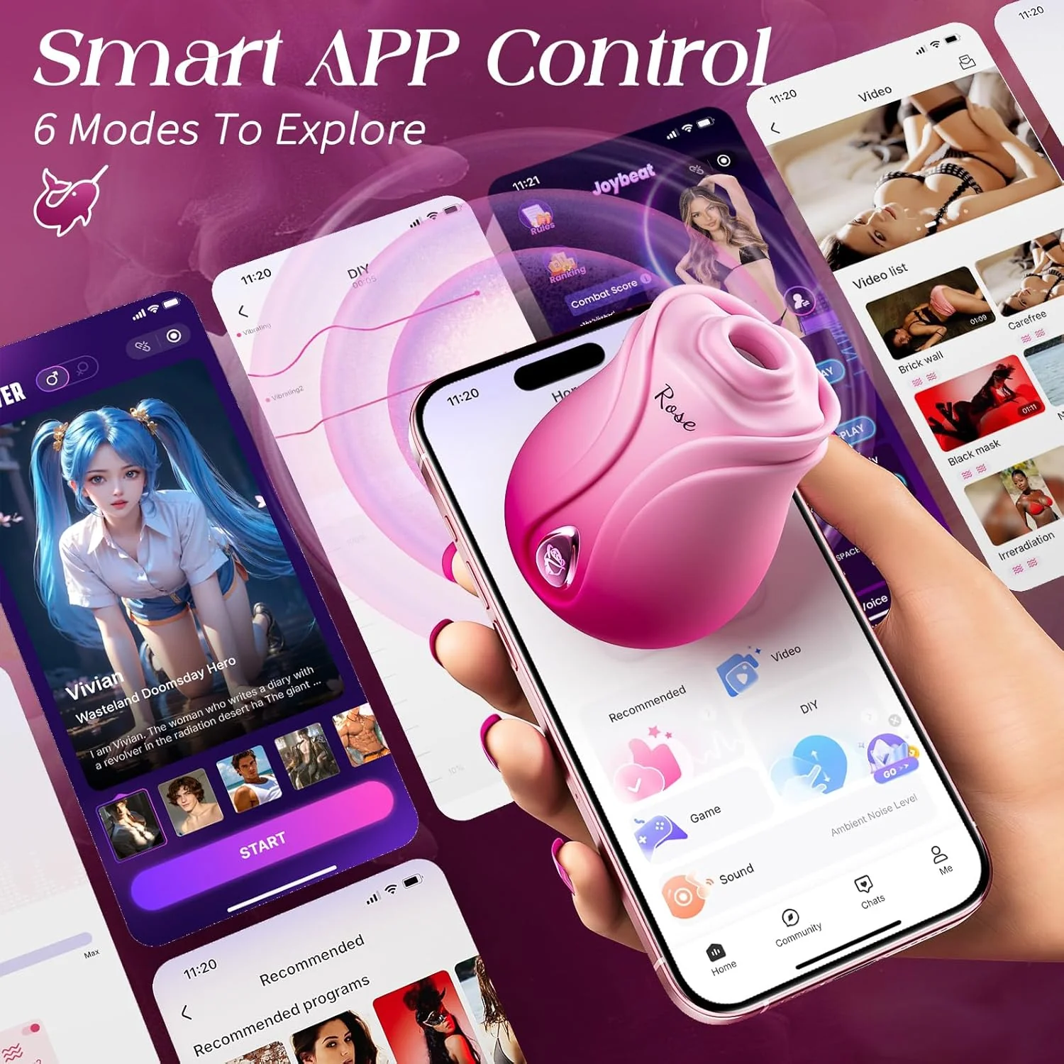 Rose Toy Nipple Clitoral Sucker Vibrators With APP Control - Image 6