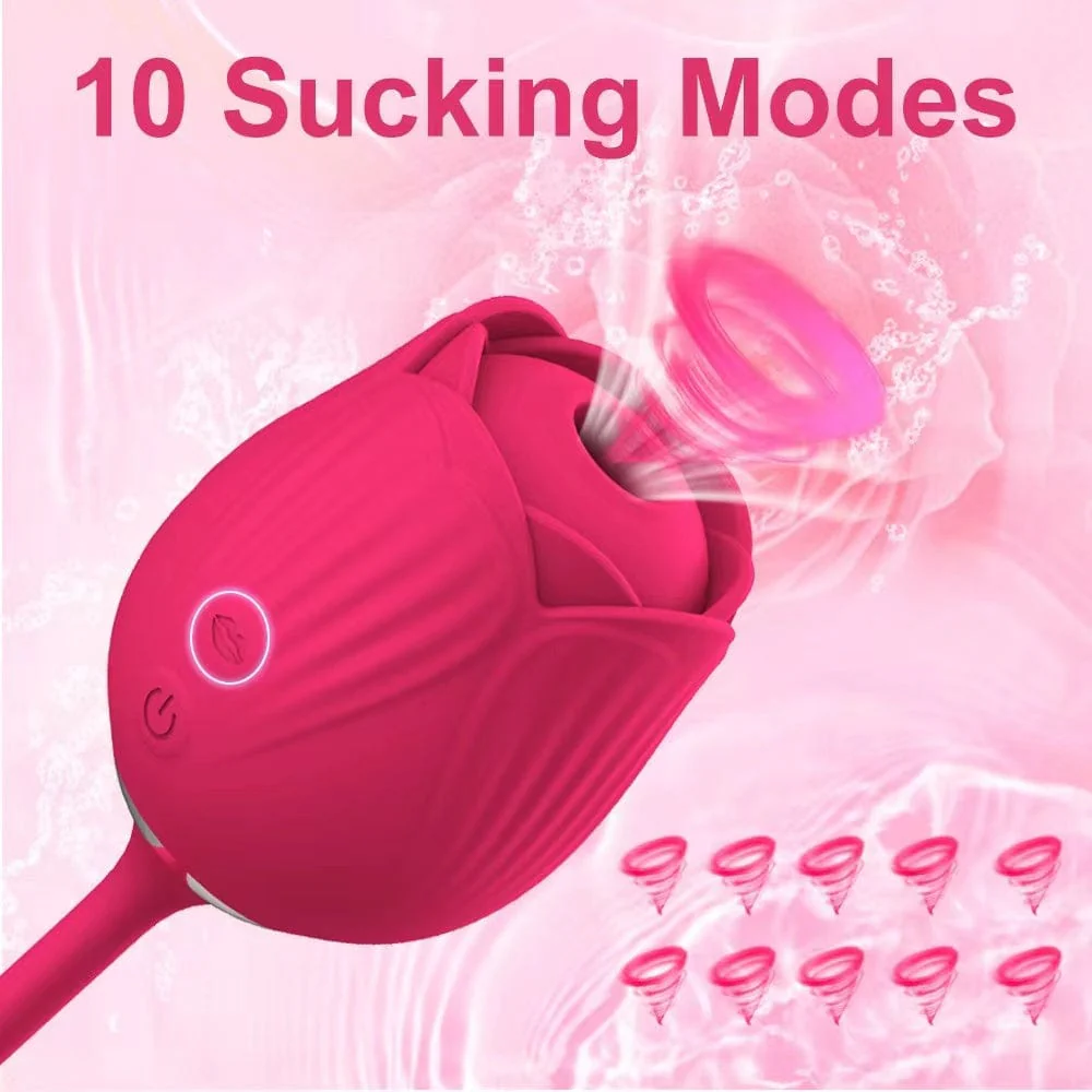 Rose Toy Vibrator Female Telescopic Egg Jumping Tongue Licker Sex Toys - Image 3
