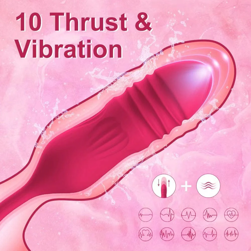 Rose Toy Vibrator Female Telescopic Egg Jumping Tongue Licker Sex Toys - Image 4