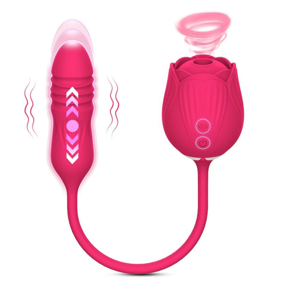 Rose Toy Vibrator Female Telescopic Egg Jumping Tongue Licker Sex Toys - Image 5