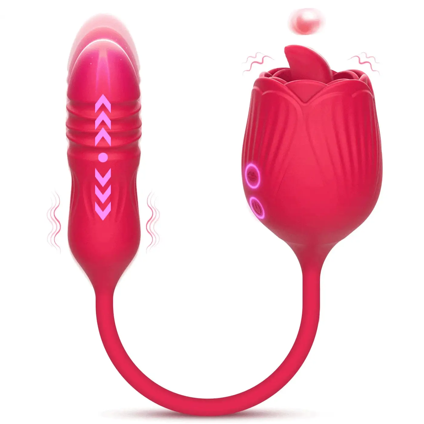 Rose Toy Vibrator Female Telescopic Egg Jumping Tongue Licker Sex Toys - Image 6
