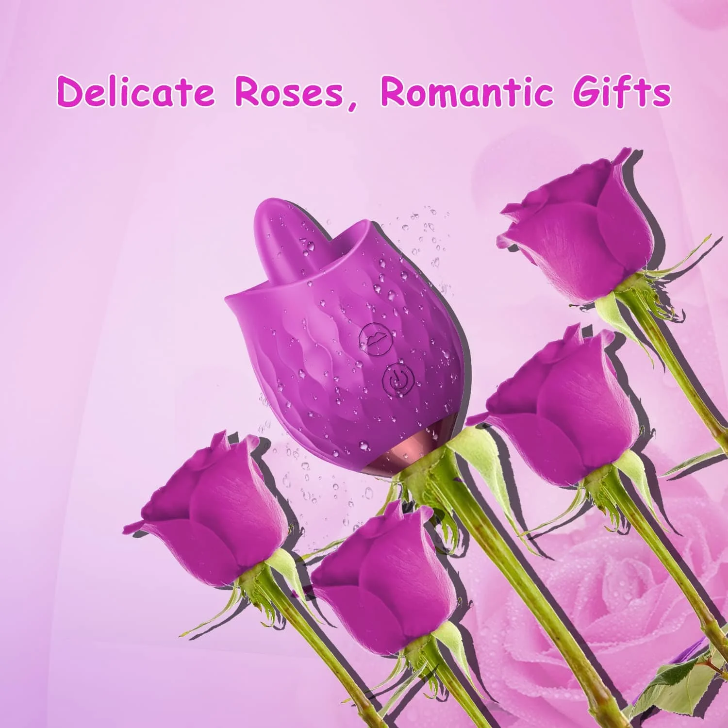 Rose Toy Vibrator For Wome Clitoral Tongue Licking Vibrator - Image 7