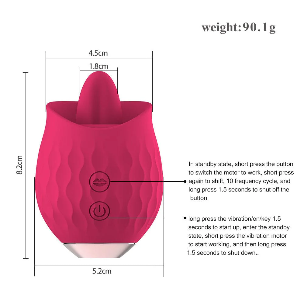 Rose Toy Vibrator For Wome Clitoral Tongue Licking Vibrator - Image 9