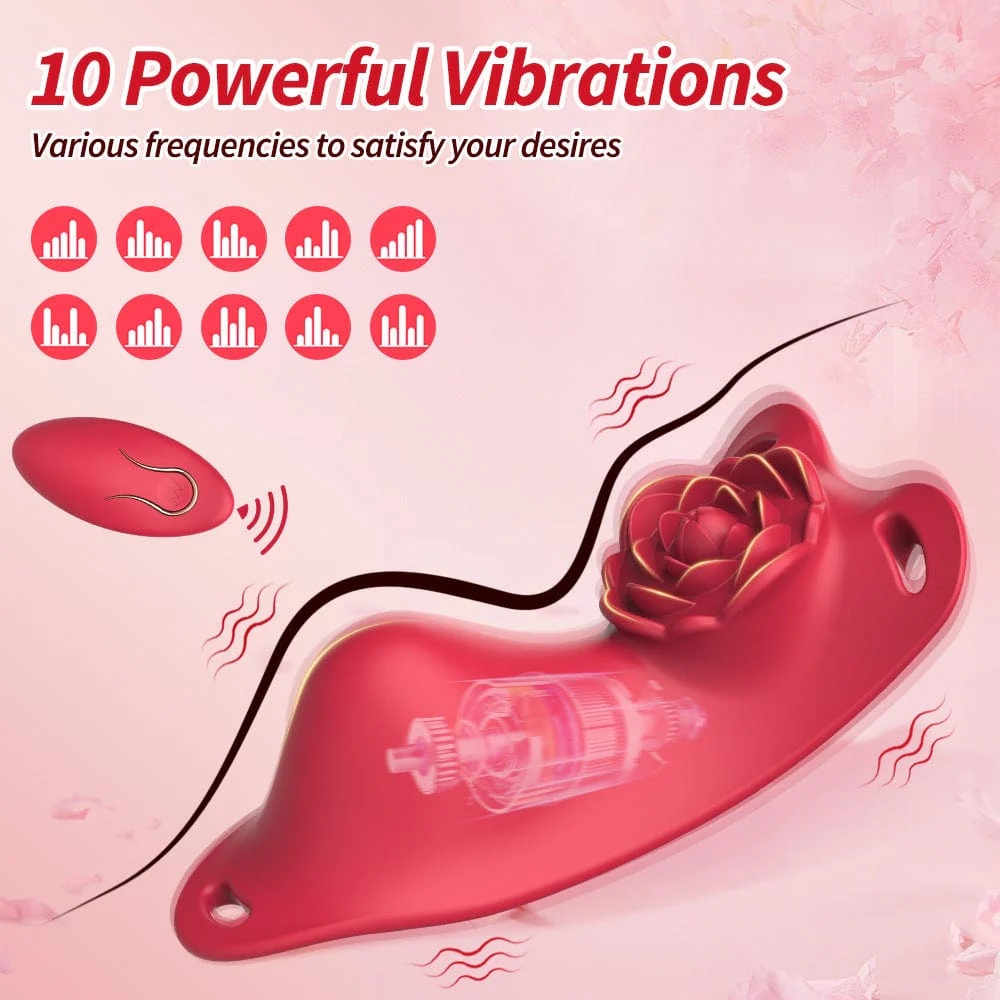 Rose Wearalbe Clitoral Massage Vibrator with Panty & Remote Control - Image 3