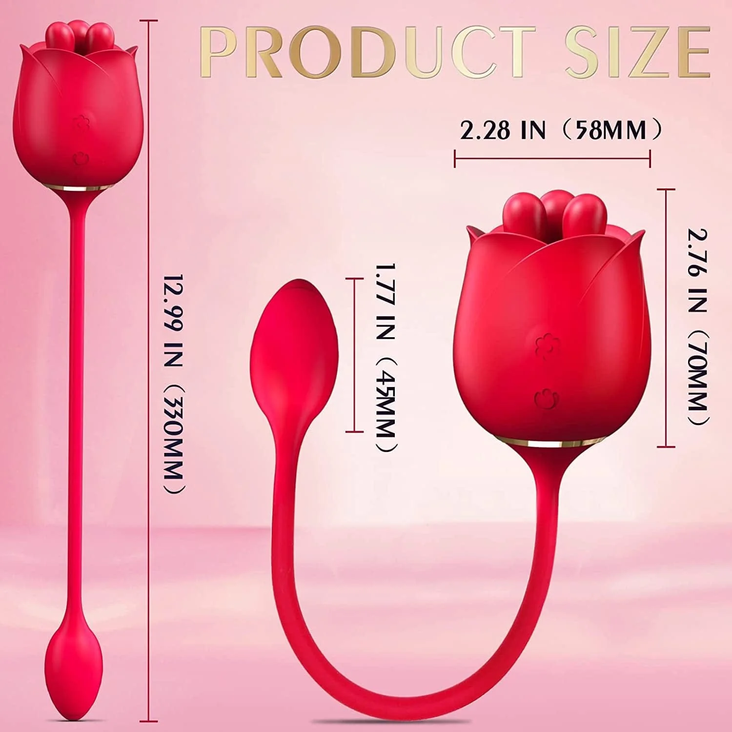 S475-3 Three Pistils Rose Toy With Vibrating Bud - Image 4