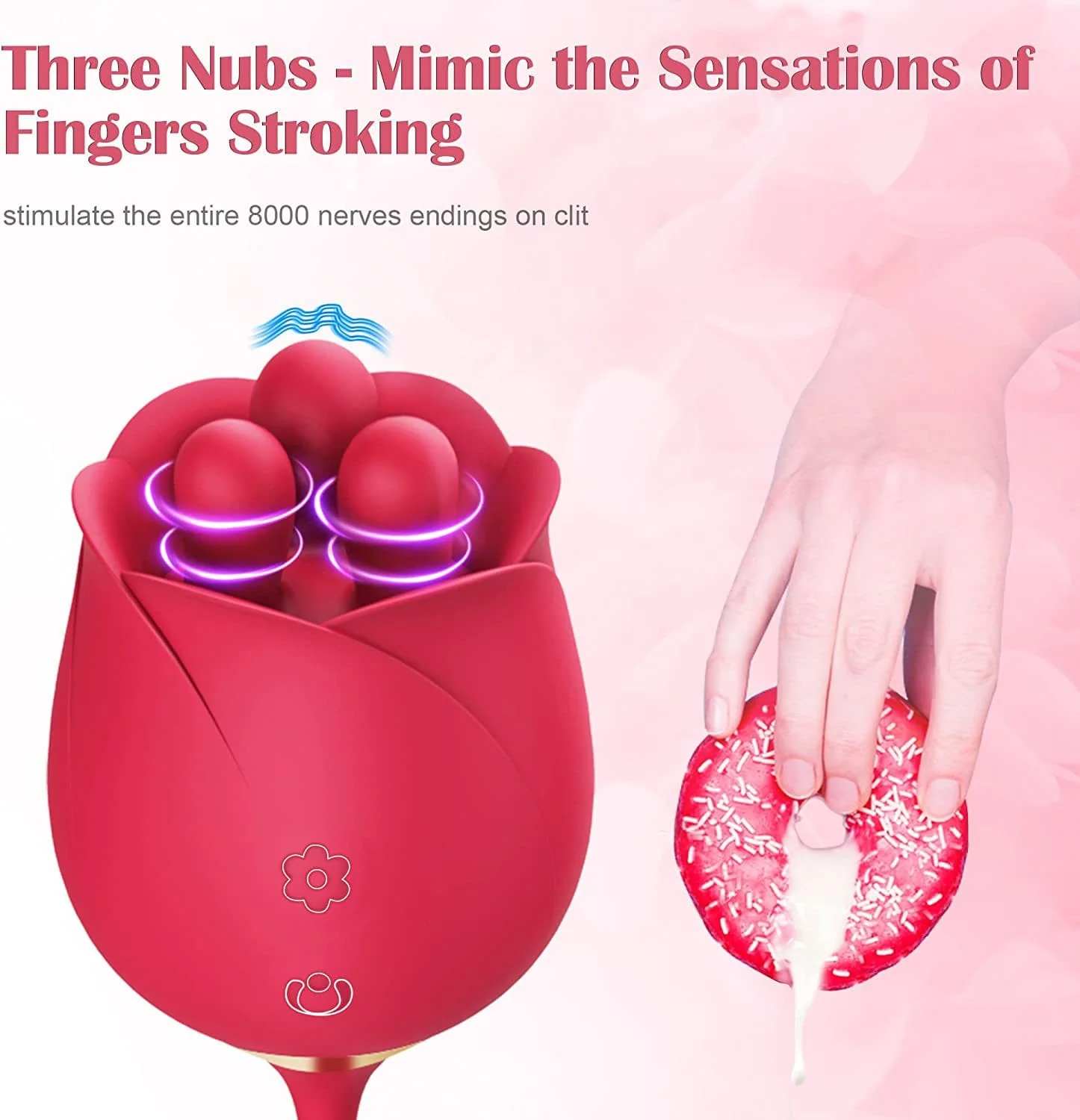 S475-7 4-in-1 Three Pistils Rose Toy With Telescopic Egg - Image 3