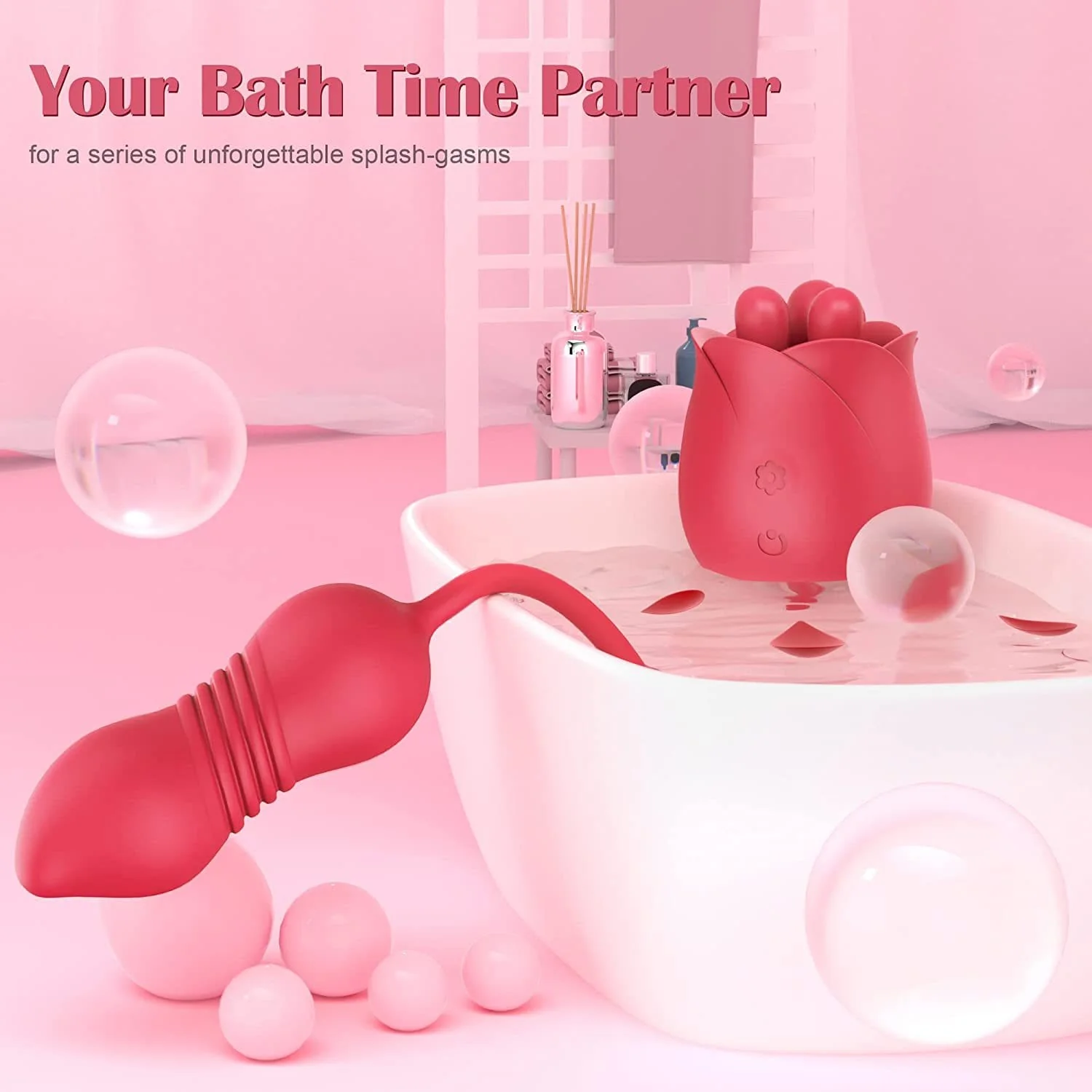 S475-7 4-in-1 Three Pistils Rose Toy With Telescopic Egg - Image 6