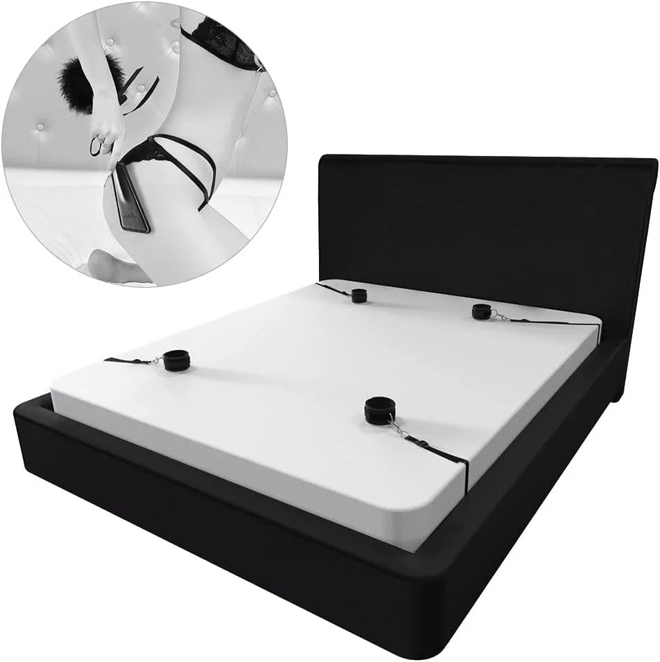 Sex Bondage BDSM Restraints Set with Blindfold and Tickler For Bedroom sex - Image 3