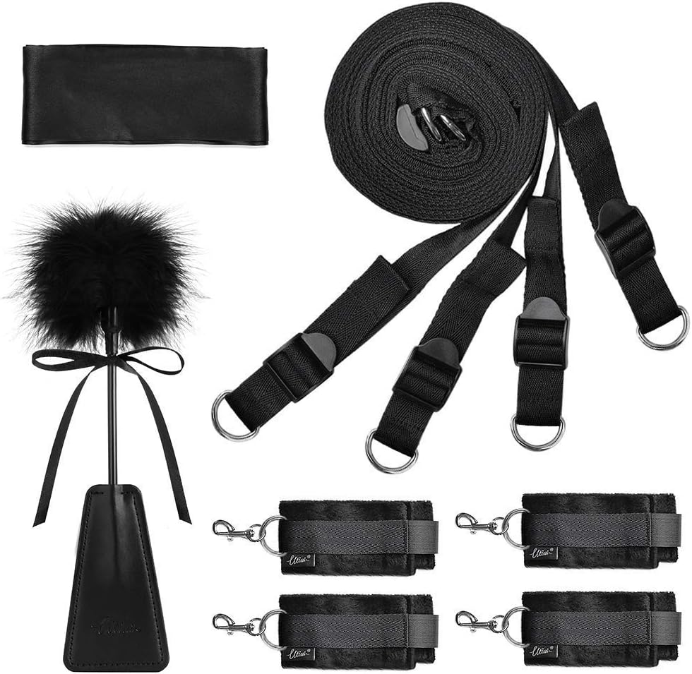 Sex Bondage BDSM Restraints Set with Blindfold and Tickler For Bedroom sex - Image 7