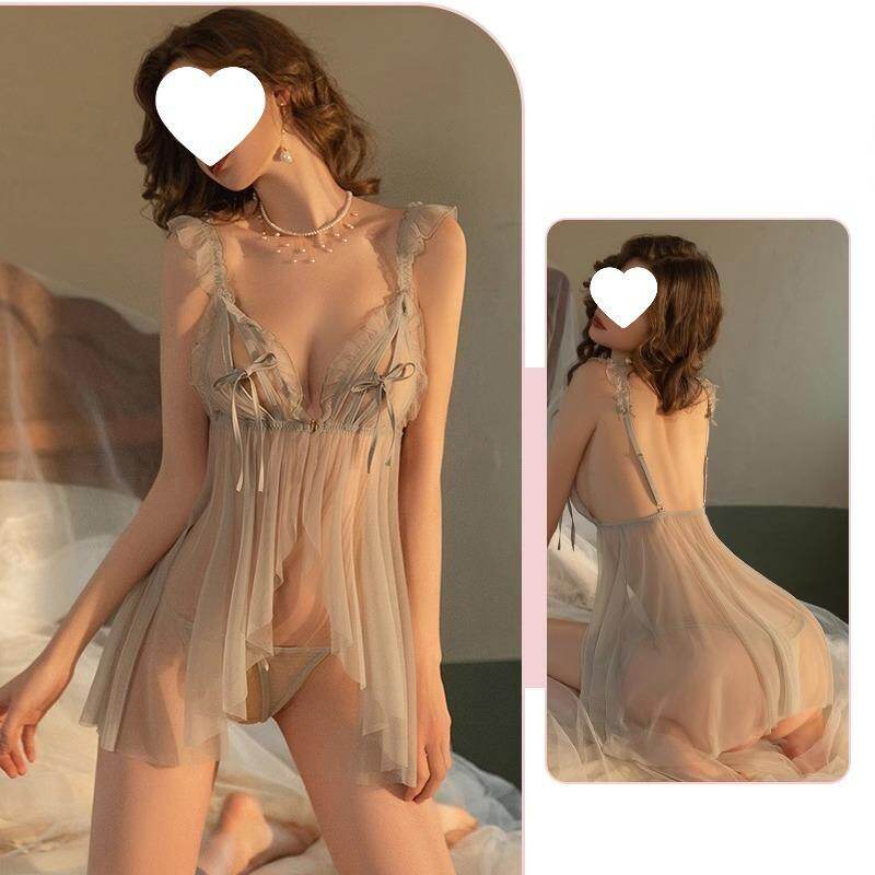 Sexy Mesh See-through Two Piece Babydoll Lingerie - Image 9