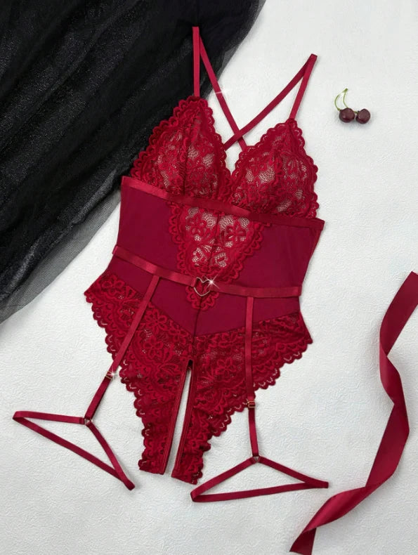 Sheer Lace Bodysuit Lingerie - Image 5