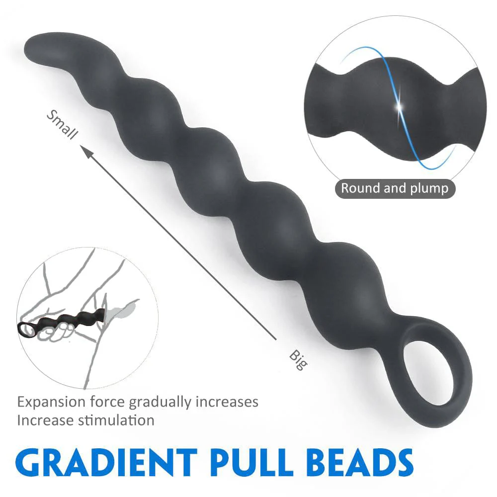 Silicone Anal Beads Prostate Massager Anus Backyard Beads Butt Plug - Image 2