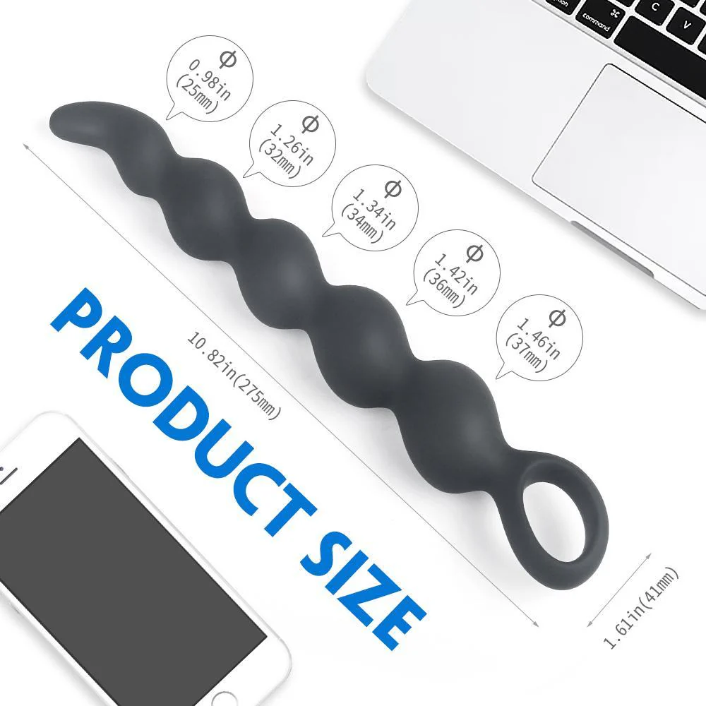 Silicone Anal Beads Prostate Massager Anus Backyard Beads Butt Plug - Image 4