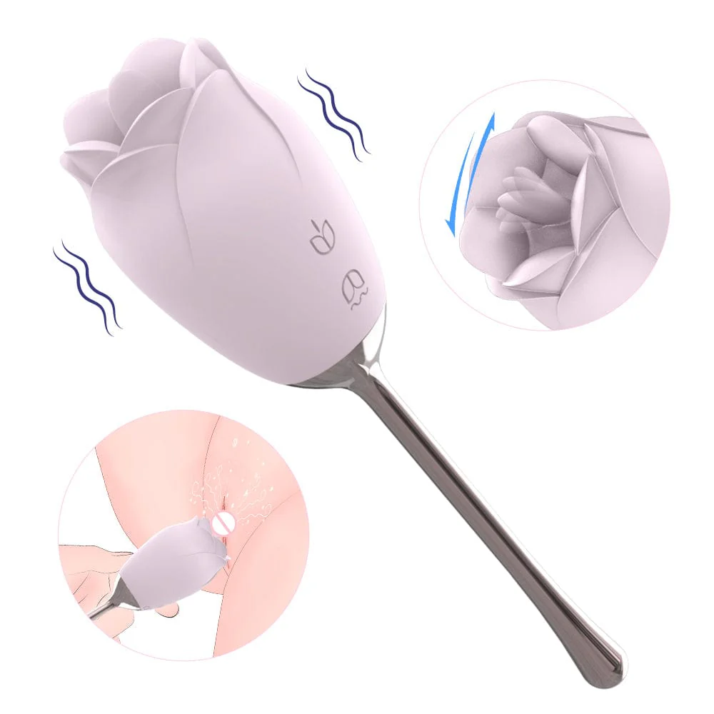 Silicone Rose Vibrator With Tongue Lickingfor Women - Image 7