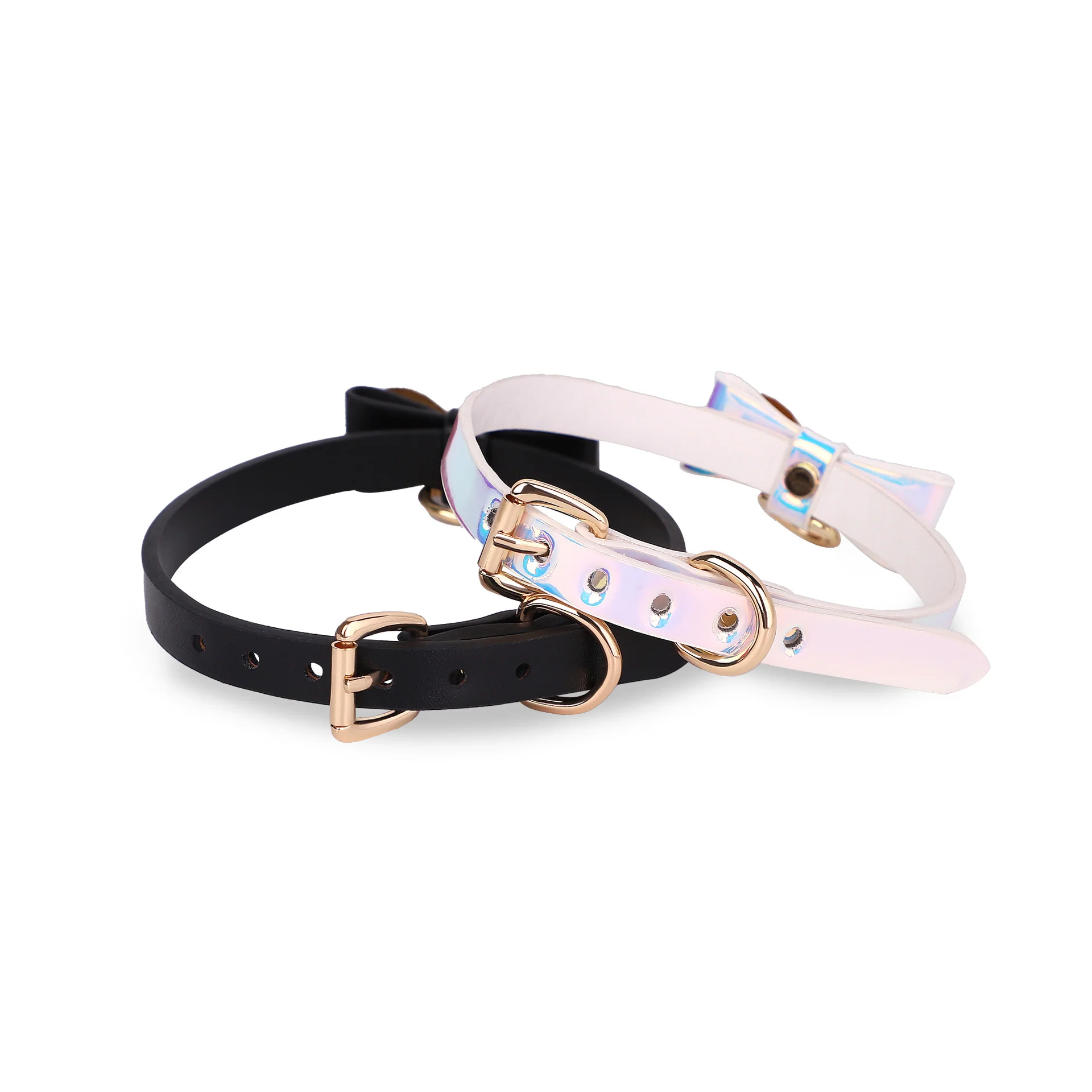 SM Gold Bow Iridescent Collar With Leash Suit - Image 4