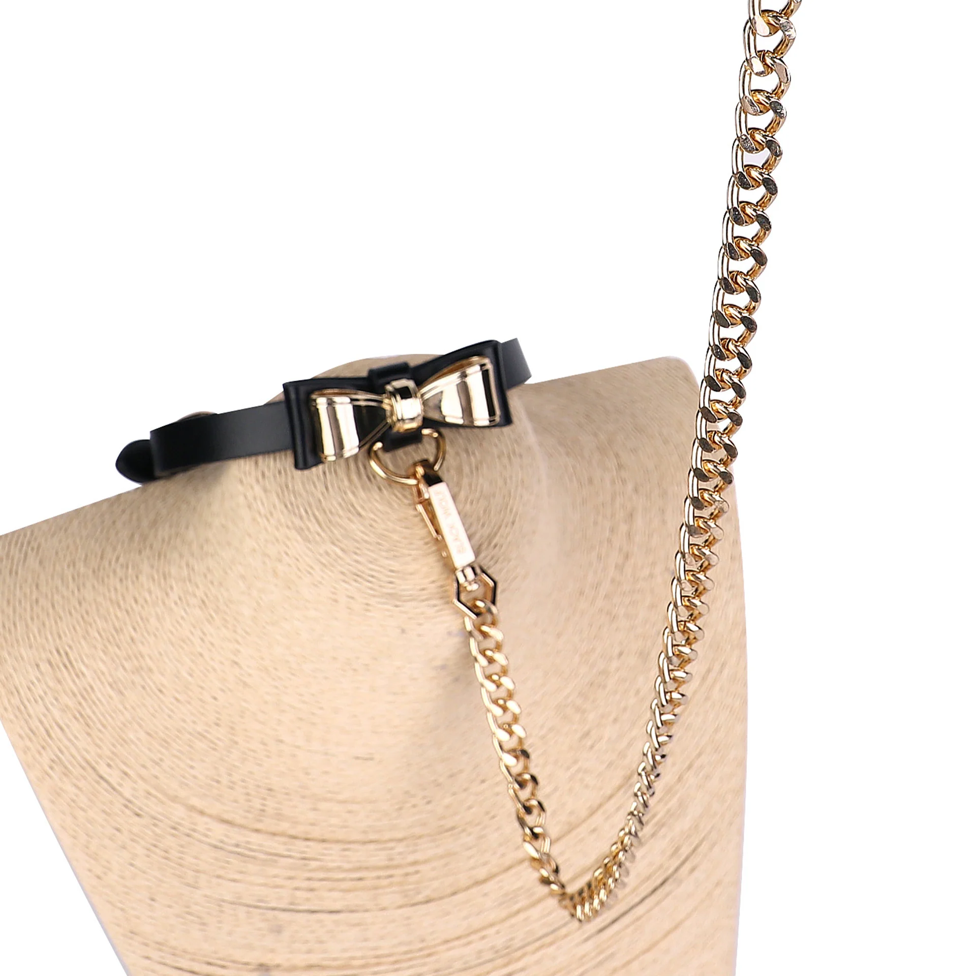 SM Gold Bow Iridescent Collar With Leash Suit - Image 5