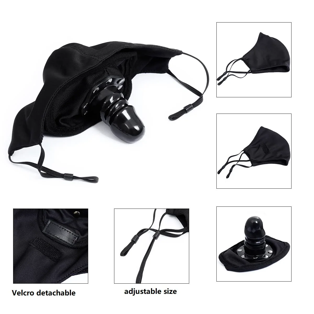 SM Mask Dildo Ball Mask Gag - Image 3
