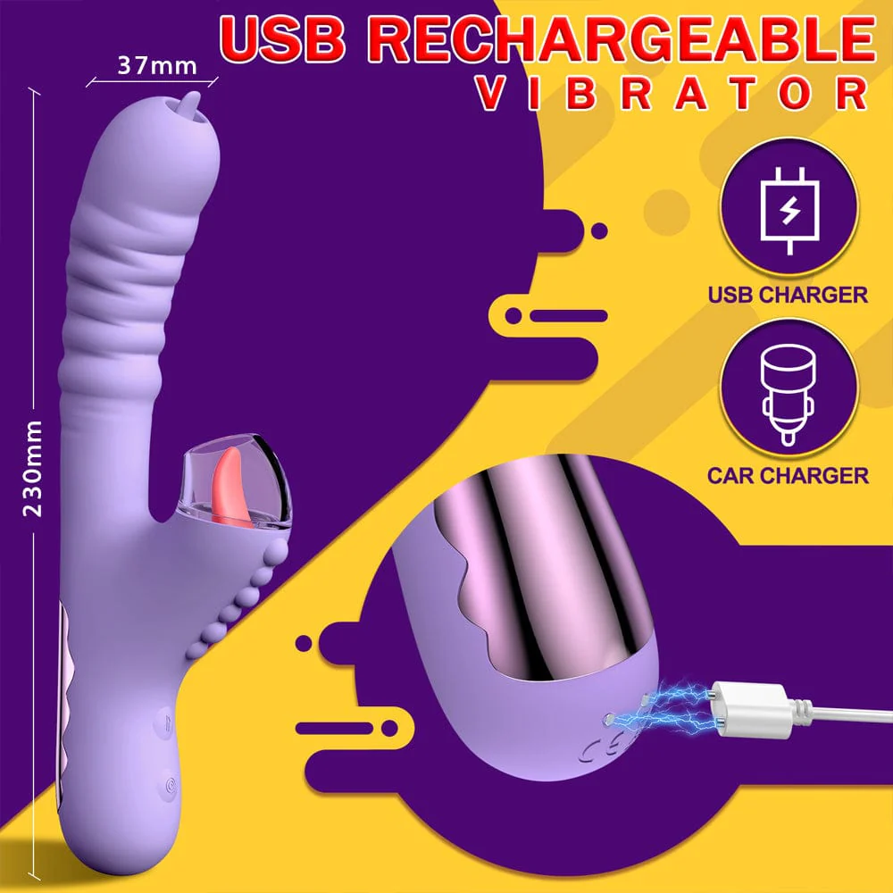 Small Dinosaur Vibrator Telescopic Tongue Sucking Clit Stimulation Vibrator - Image 11