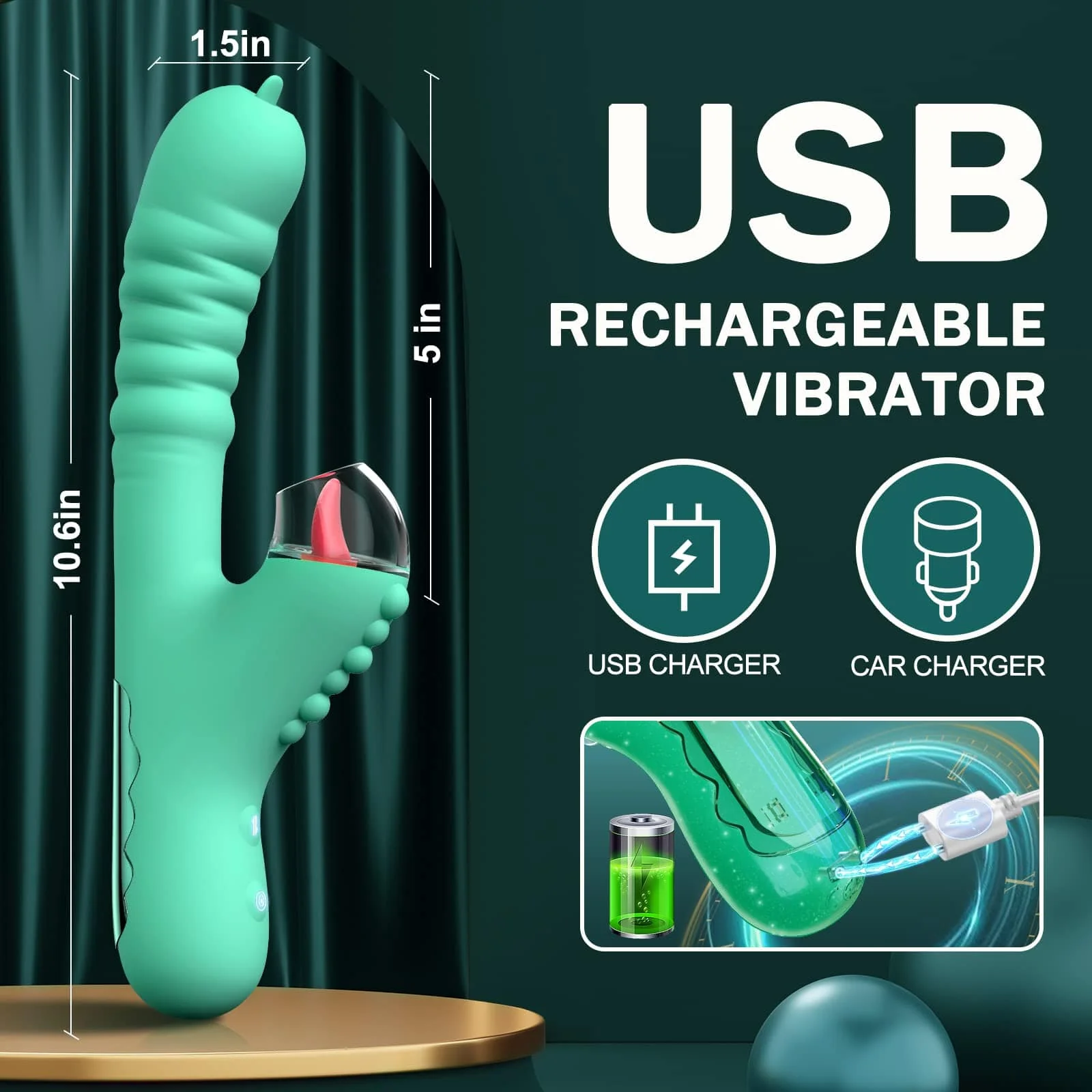Small Dinosaur Vibrator Telescopic Tongue Sucking Clit Stimulation Vibrator - Image 7