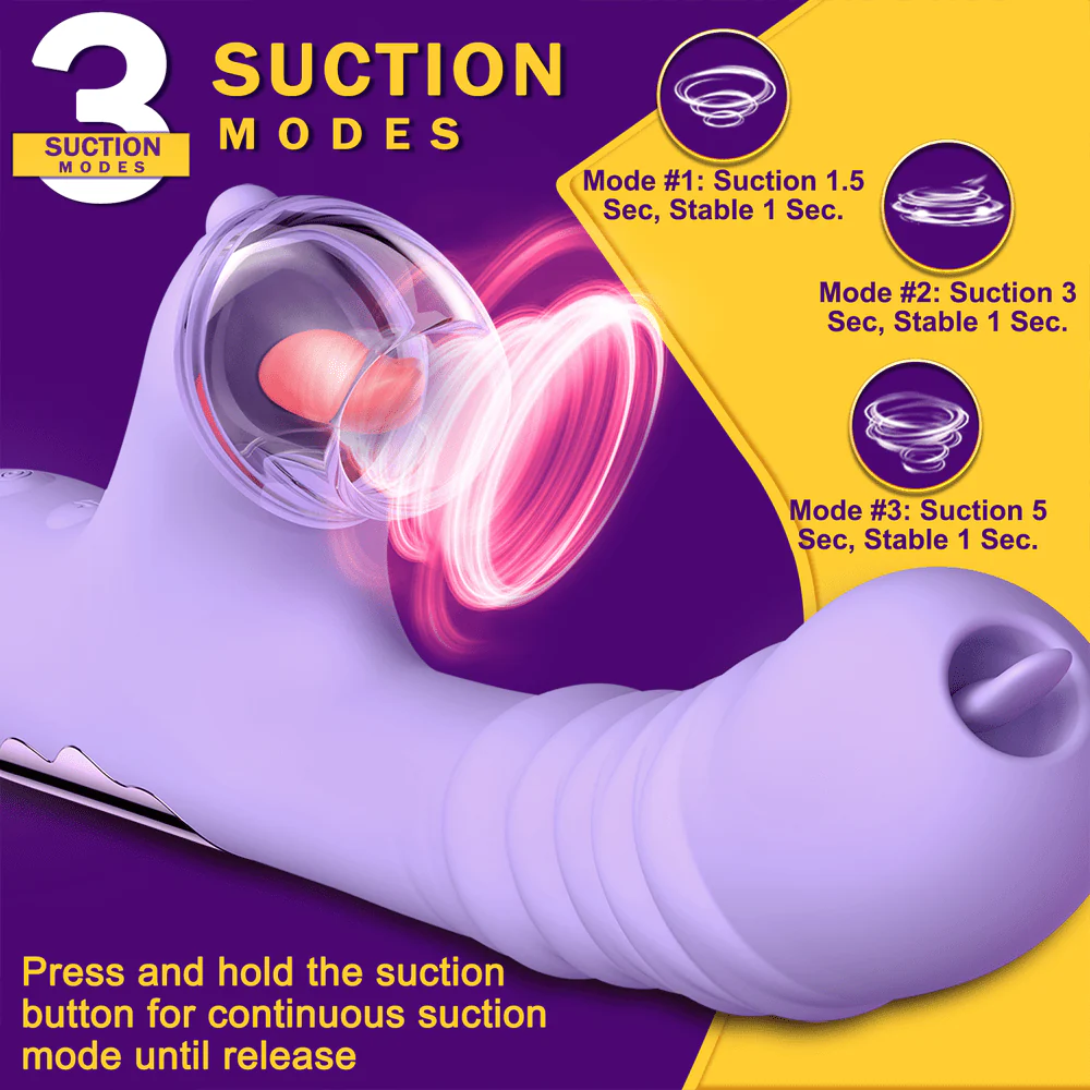 Small Dinosaur Vibrator Telescopic Tongue Sucking Clit Stimulation Vibrator - Image 9