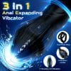 Starship Prostate Massager Vibrating Inflating Expanding Anal Toy with Dual Rings - Image 3