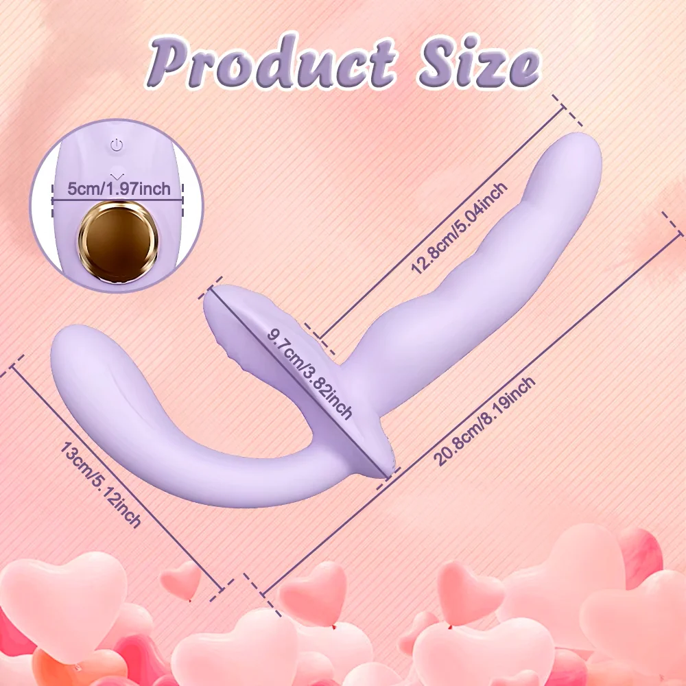 Strapless Strap-On Double-Ended Anal Dildo Vibrator - Image 6