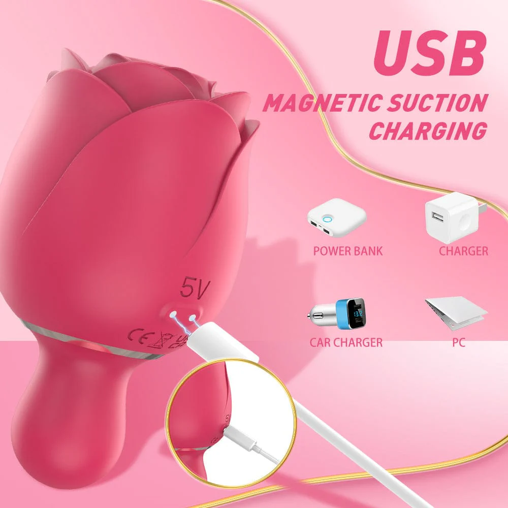 Sucking Tapping And Vibrating Rose Toy - Image 5