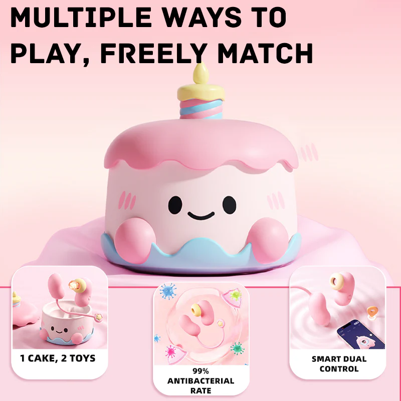 Sweetheart Cake Party App Remote Control Love Egg Suction Vibrator Set - Image 2