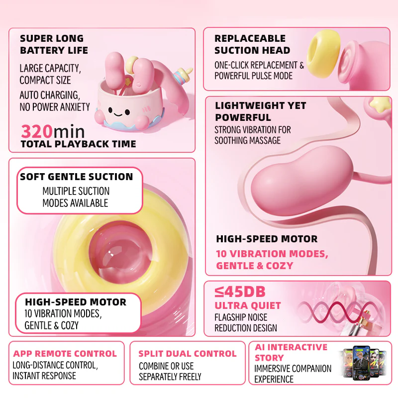 Sweetheart Cake Party App Remote Control Love Egg Suction Vibrator Set - Image 5
