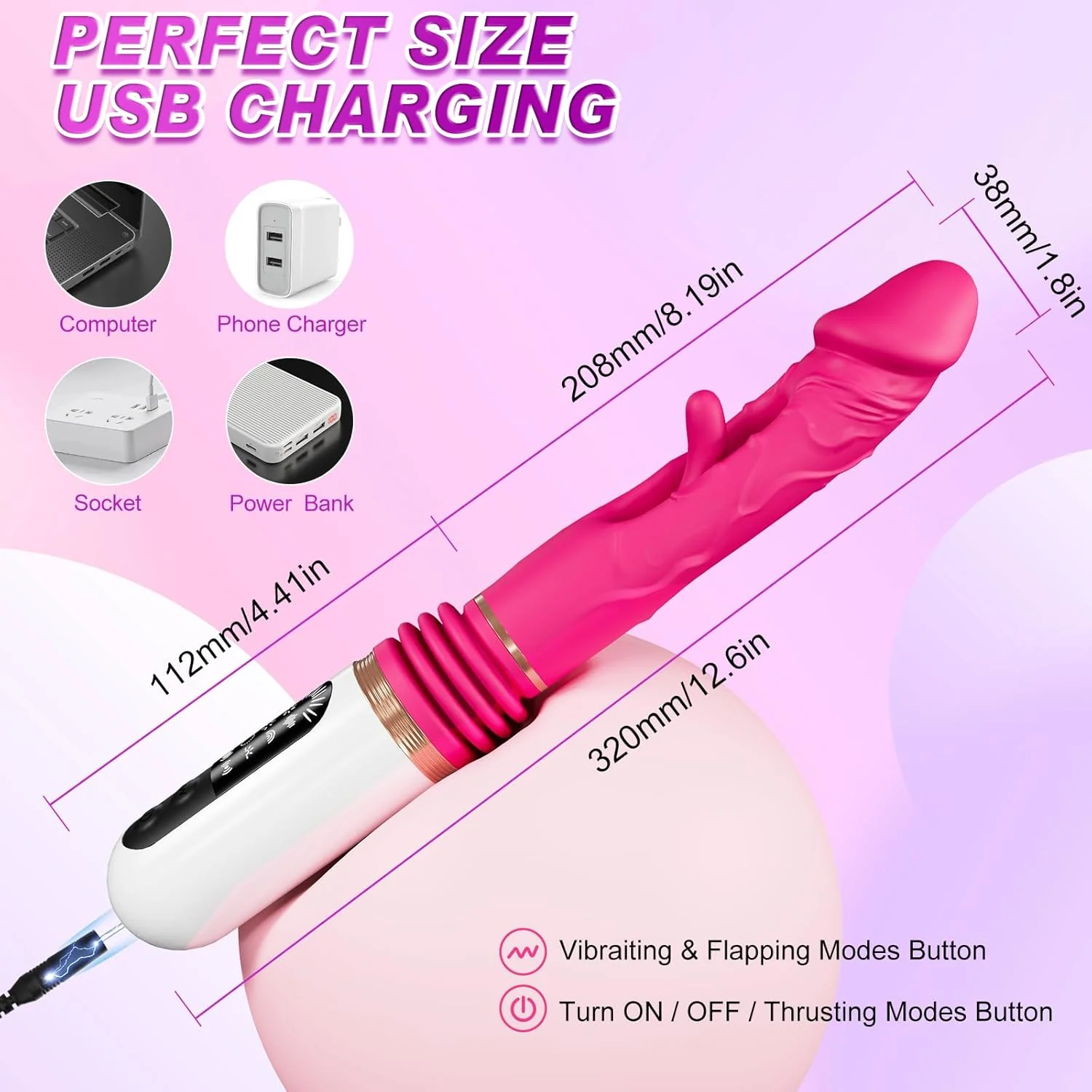 Telescopic Thrust Dildo Machine With 5 Thrusts And 8 Vibration Modes - Image 6