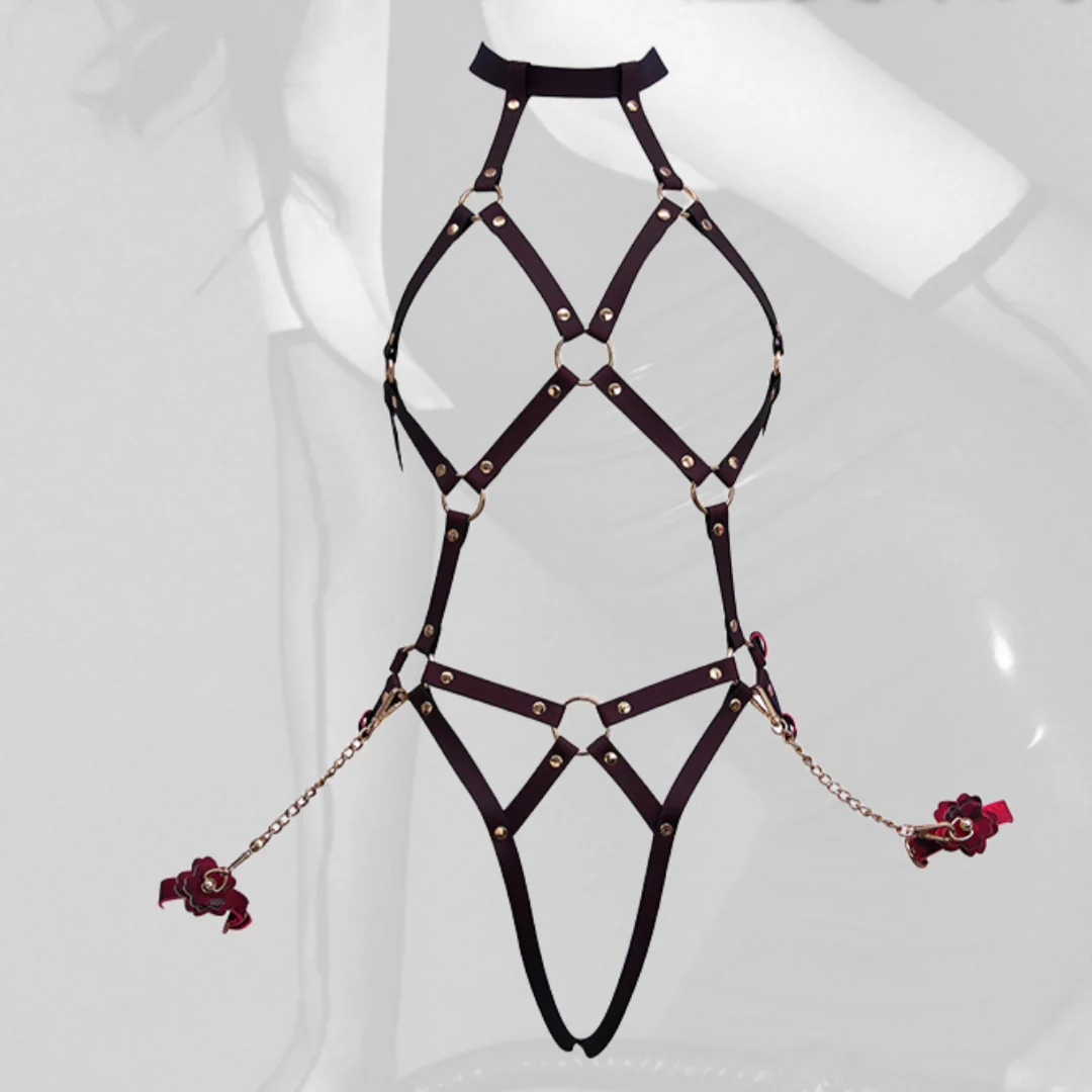 Temperature-Sensitive Color Change BDSM Leather Bondage Suit With Handcuffs - Image 3