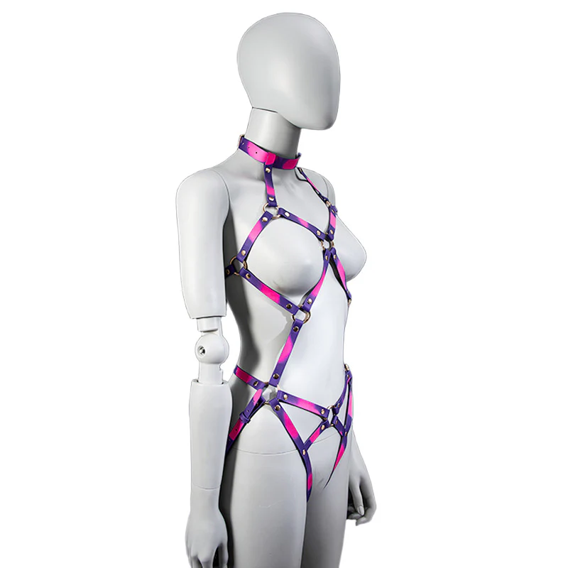 Temperature-Sensitive Color Change BDSM Leather Bondage Suit With Handcuffs - Image 6