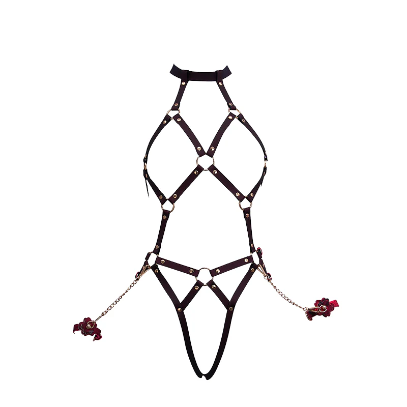 Temperature-Sensitive Color Change BDSM Leather Bondage Suit With Handcuffs - Image 7