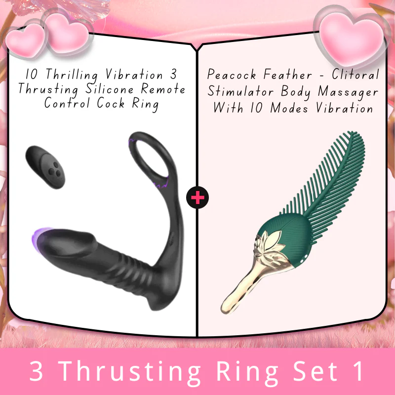 10 Thrilling Vibration 3 Thrusting Silicone Remote Control Cock Ring Anal Vibrator - Image 10