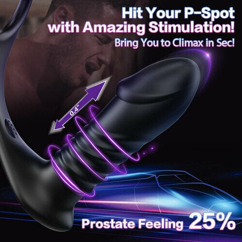 10 Thrilling Vibration 3 Thrusting Silicone Remote Control Cock Ring Anal Vibrator - Image 4
