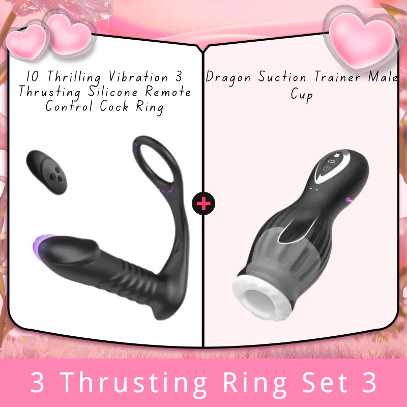 10 Thrilling Vibration 3 Thrusting Silicone Remote Control Cock Ring Anal Vibrator - Image 9