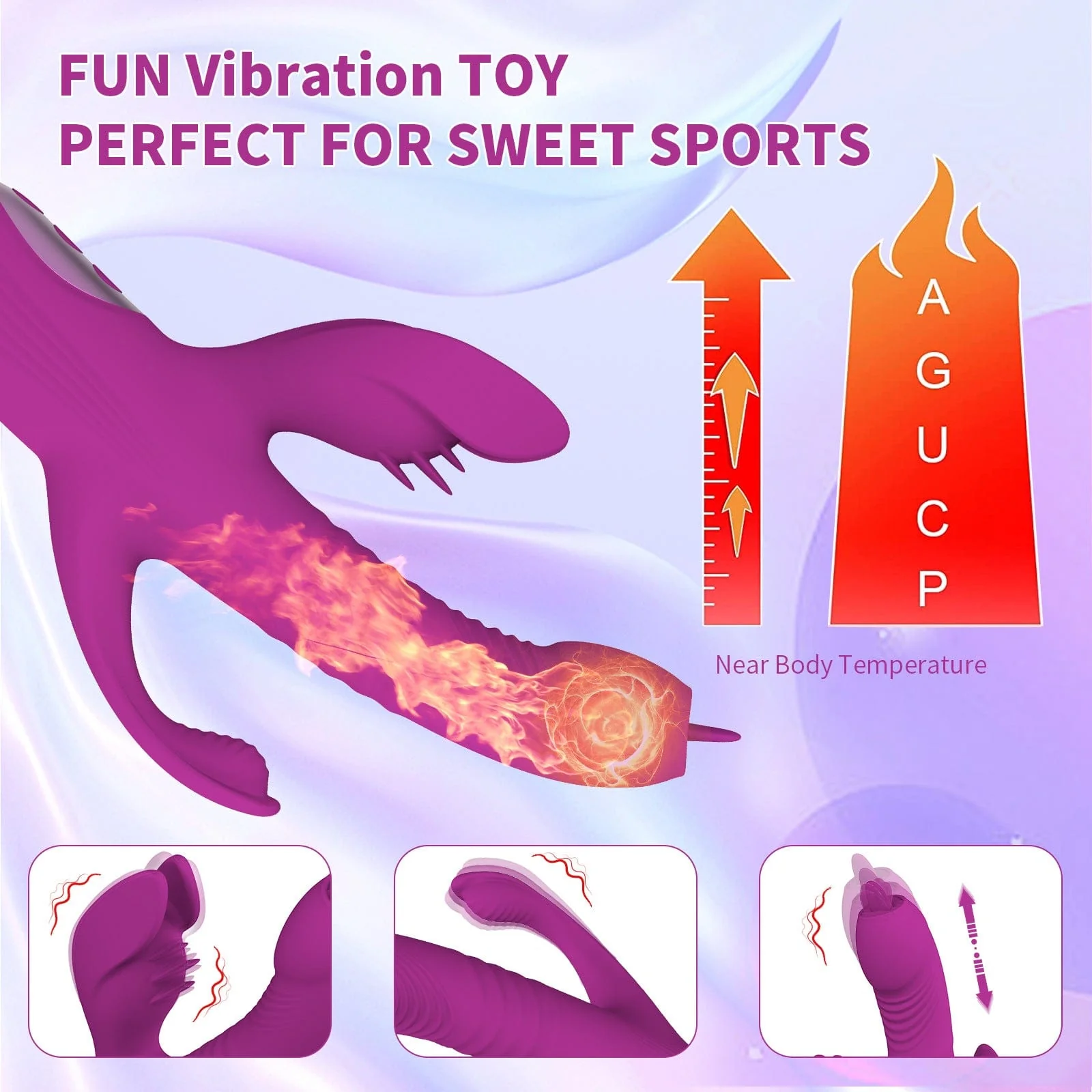 Trident 4-in-1 Heating Telescopic Swinging Tongue-licking Vibrator - Image 2