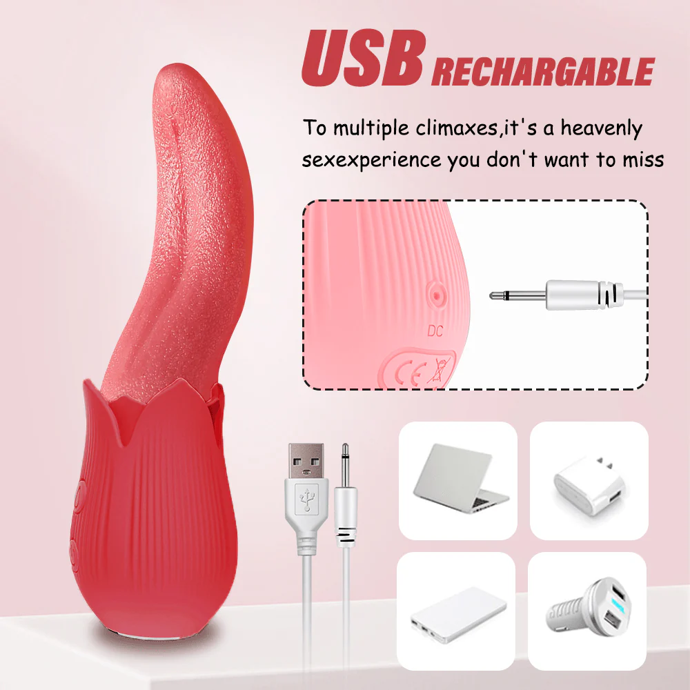 Upgraded Rose - 20 Frequency Tongue Licking Vibrator - Image 5
