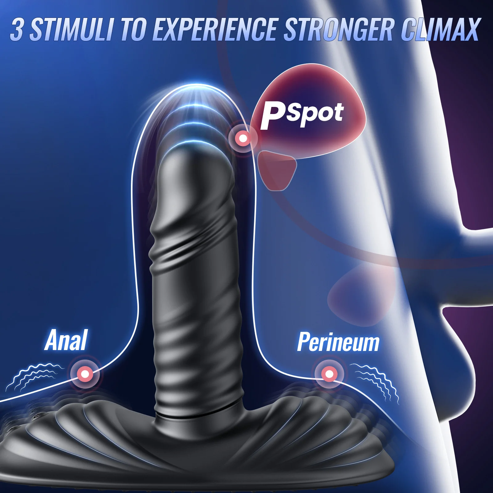 Upgraded Thrusting Sit And Ride Anal G Spot Double Vibrator With Remote - Image 4