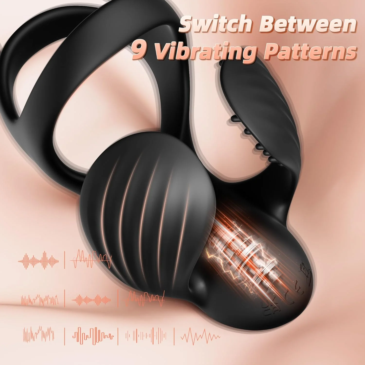 Vibrating Cock Ring with Ball Wrap - Image 2