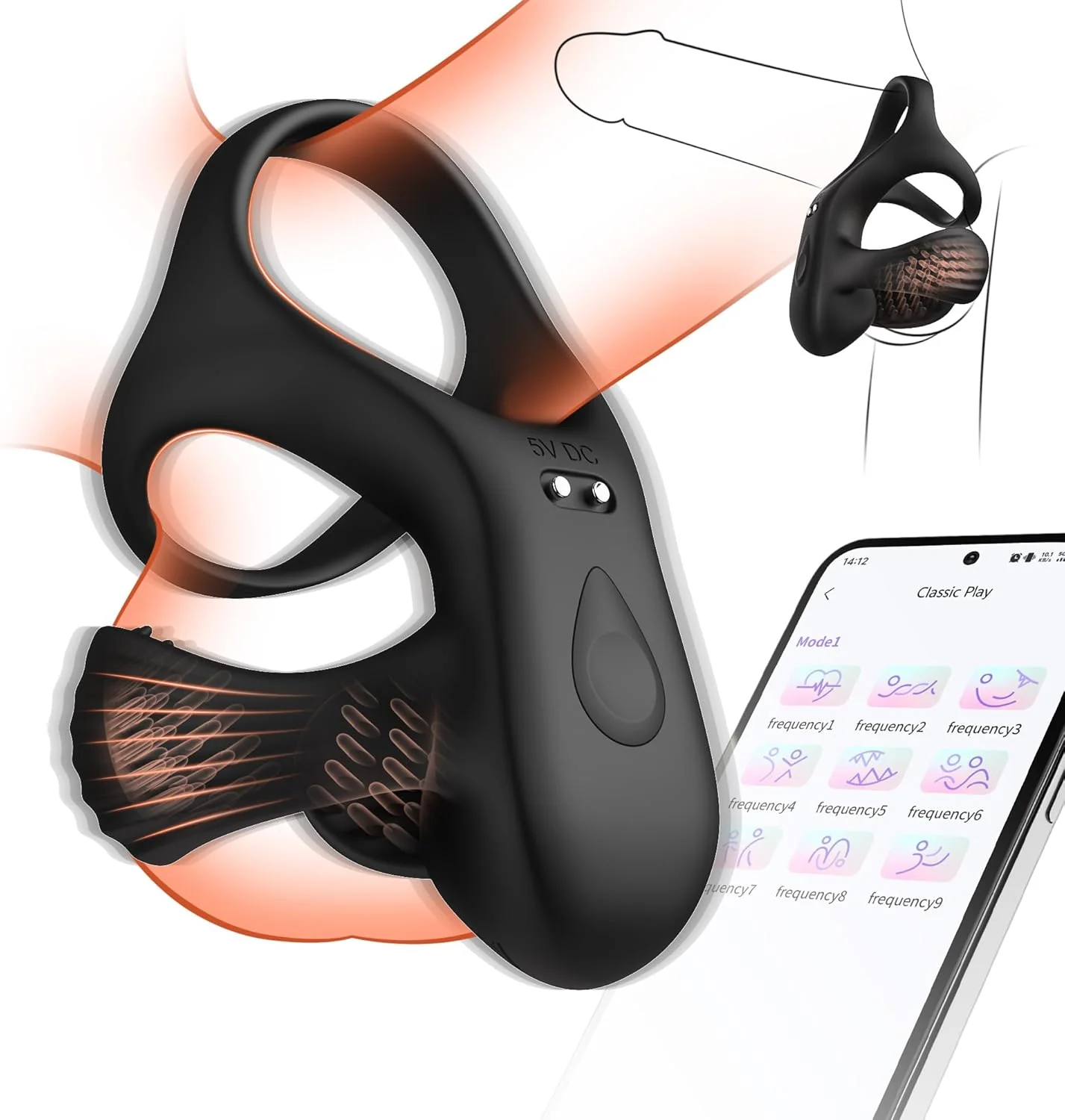 Vibrating Cock Ring with Ball Wrap - Image 7
